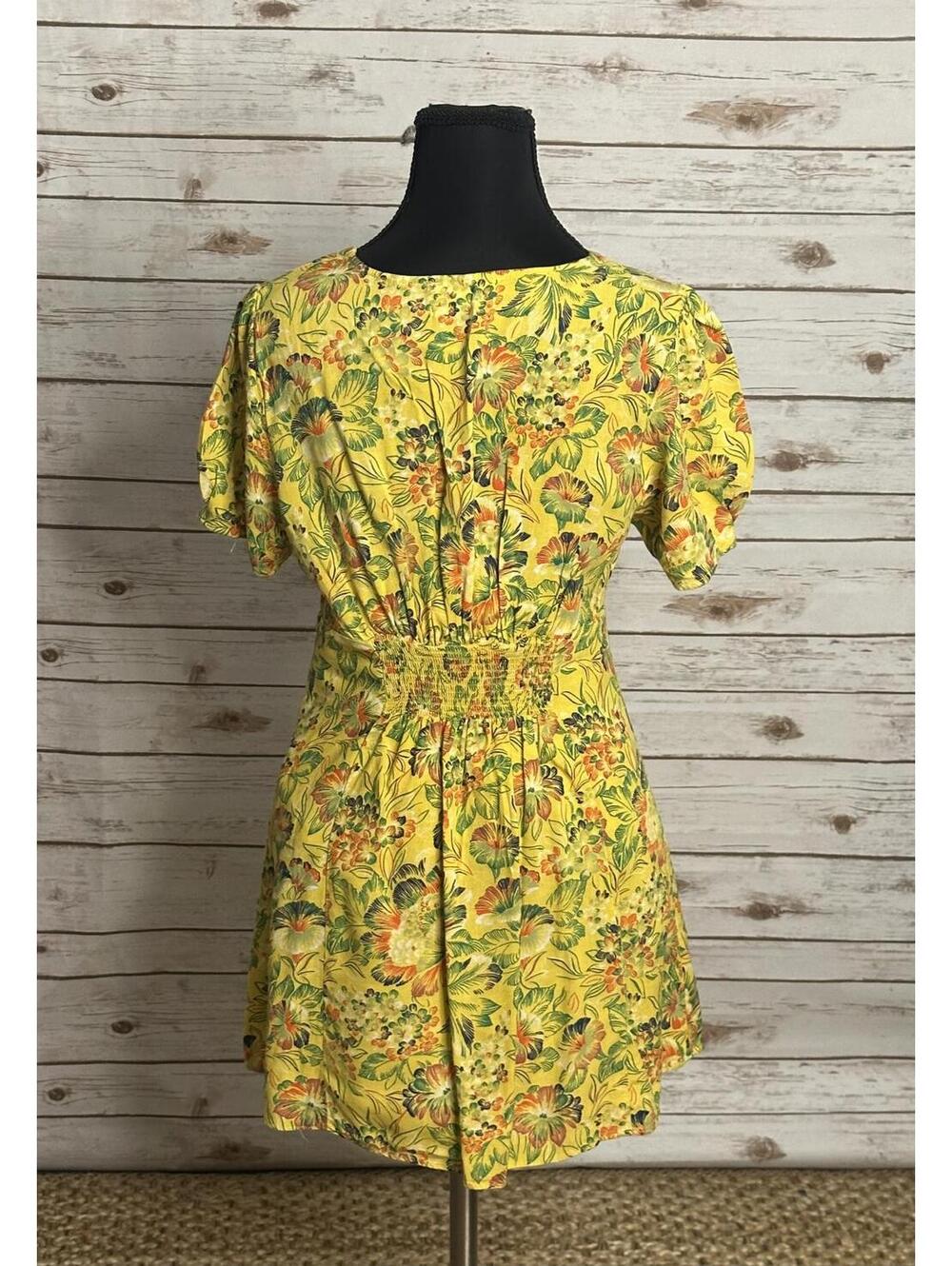 Urban Outfitter Bettie twist front floral linen-blend mini dress Size Medium - Picture 7 of 8